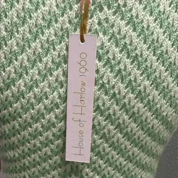 NWT House‎ of Harlow Green and White Crochet Dress Size M - Picture 9 of 11